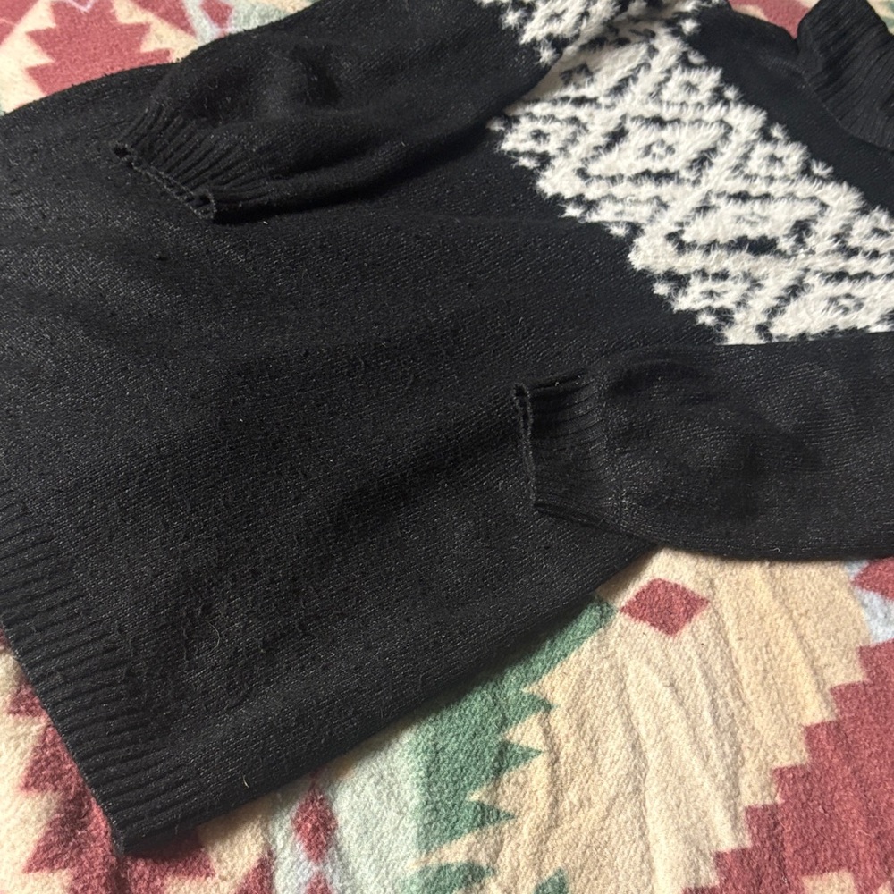 Black and White Patterned Sweater dress